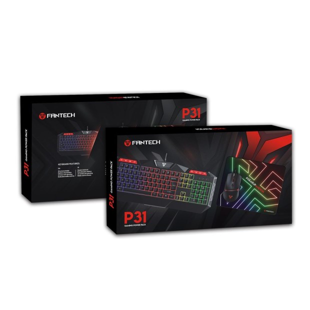 Клавіатура Fantech P31 + миша + килимок (Чорний)